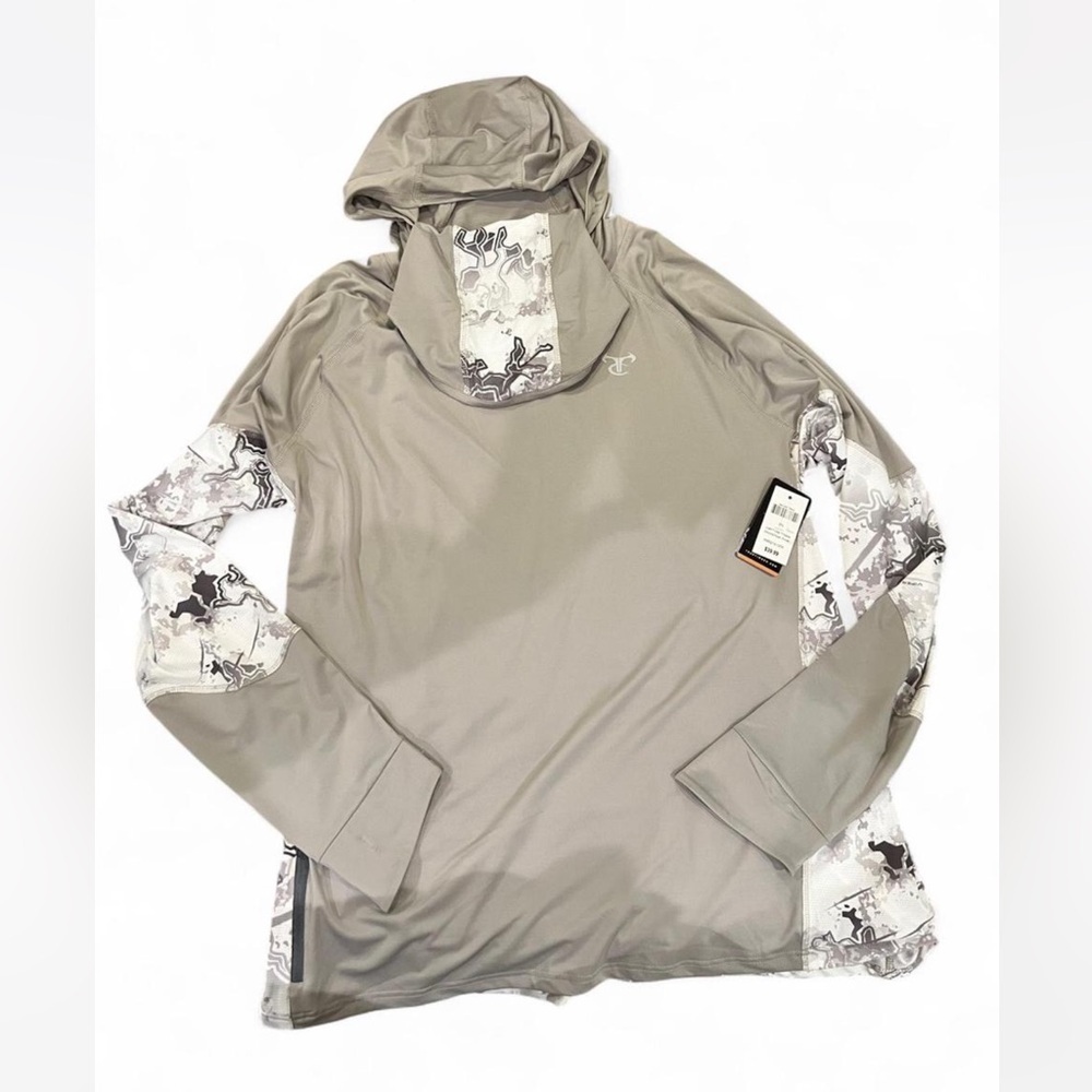 True Timber Men's Gray Hooded Fishing Jacket with Mask